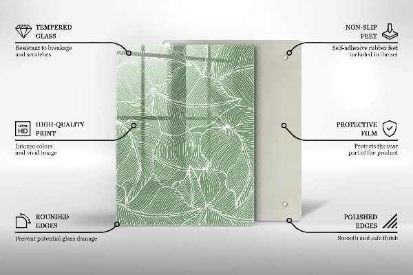 Płyta ochronna na indukcję Linearne liście