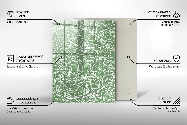 Płyta ochronna na indukcję Linearne liście