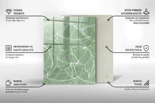 Płyta ochronna na indukcję Linearne liście