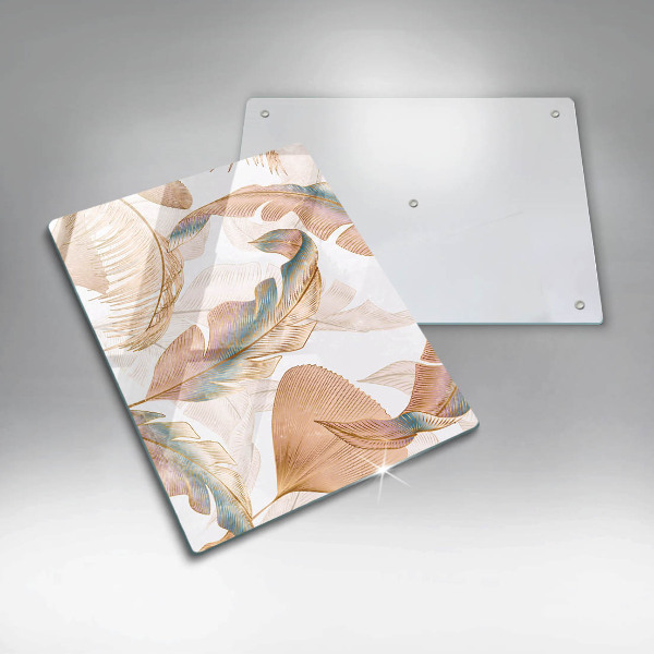 Osłona ściany przy kuchence gazowej Boho pióra i liście