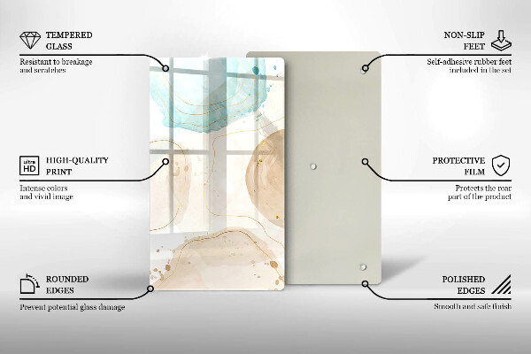 Osłona ściany przy kuchence gazowej Boho plamy i złoto