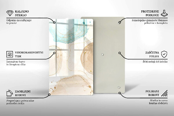 Osłona ściany przy kuchence gazowej Boho plamy i złoto