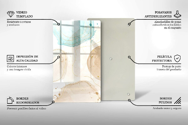 Osłona ściany przy kuchence gazowej Boho plamy i złoto