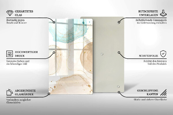 Osłona ściany przy kuchence gazowej Boho plamy i złoto