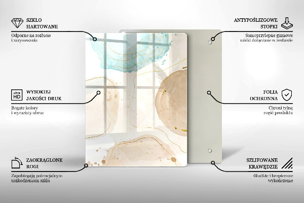 Osłona ściany przy kuchence gazowej Boho plamy i złoto