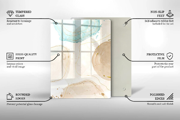 Osłona ściany przy kuchence gazowej Boho plamy i złoto