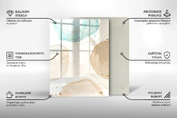 Osłona ściany przy kuchence gazowej Boho plamy i złoto