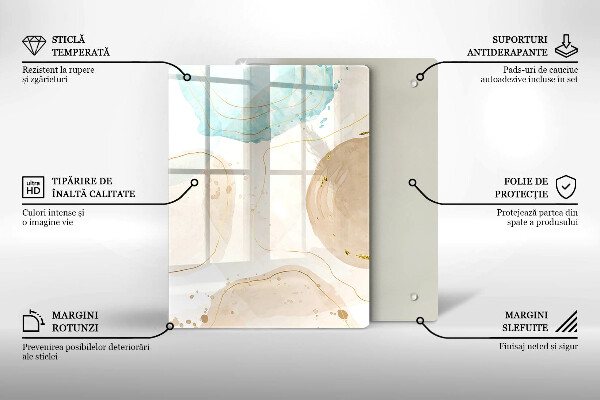 Osłona ściany przy kuchence gazowej Boho plamy i złoto