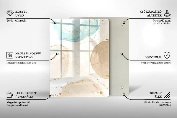 Osłona ściany przy kuchence gazowej Boho plamy i złoto