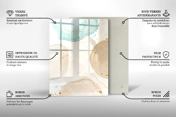 Osłona ściany przy kuchence gazowej Boho plamy i złoto