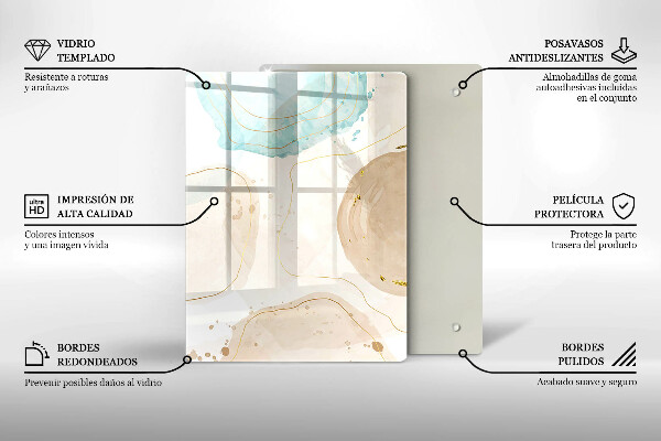 Osłona ściany przy kuchence gazowej Boho plamy i złoto