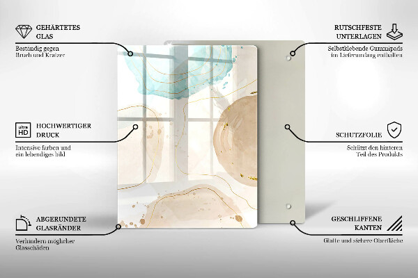 Osłona ściany przy kuchence gazowej Boho plamy i złoto