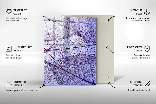 Osłona ściany przy kuchence gazowej Liście z żyłkami