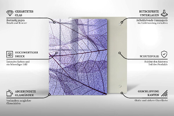 Osłona ściany przy kuchence gazowej Liście z żyłkami