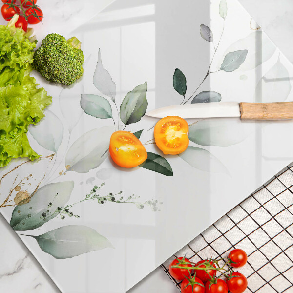 Osłona ściany przy kuchence gazowej Akwarelowe liście