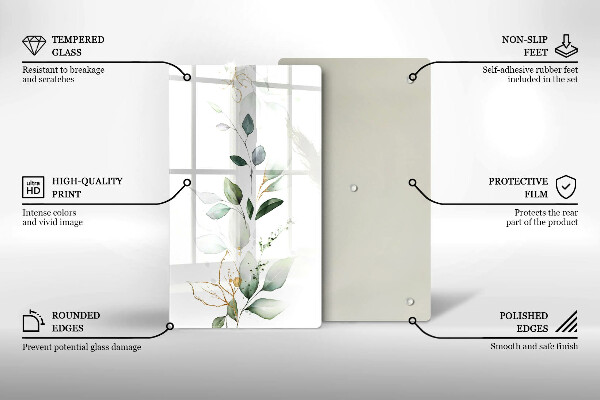 Osłona ściany przy kuchence gazowej Akwarelowe liście