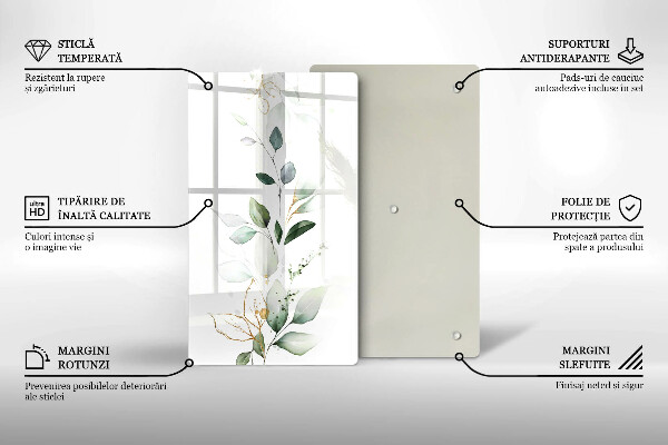 Osłona ściany przy kuchence gazowej Akwarelowe liście