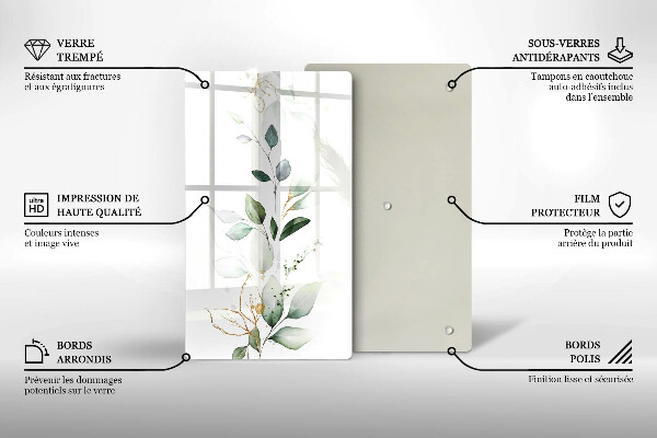 Osłona ściany przy kuchence gazowej Akwarelowe liście