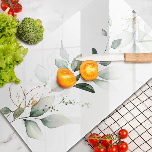 Osłona ściany przy kuchence gazowej Akwarelowe liście