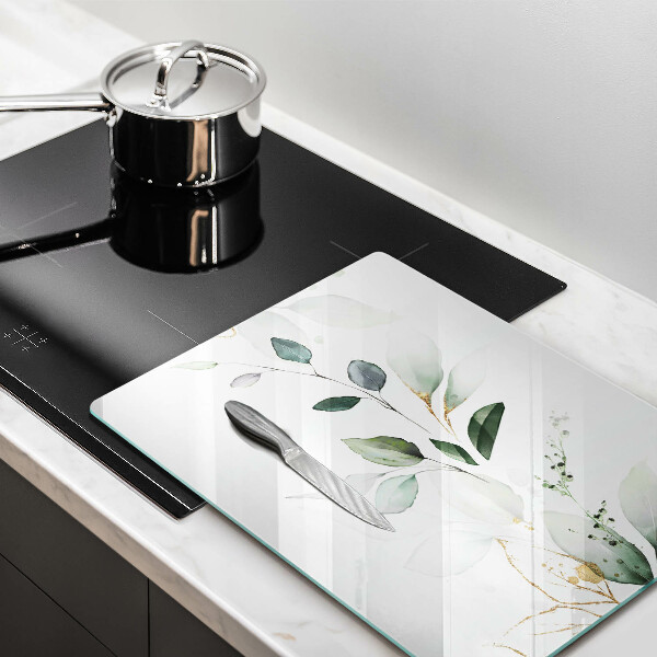 Osłona ściany przy kuchence gazowej Akwarelowe liście