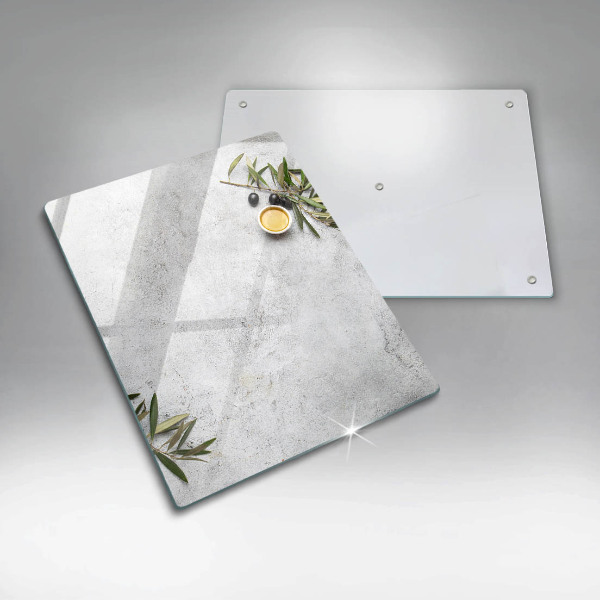 Osłona ściany przy kuchence gazowej Oliwki na betonie