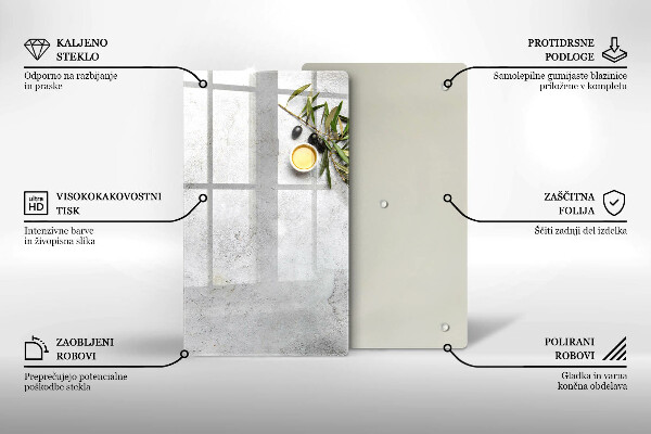 Osłona ściany przy kuchence gazowej Oliwki na betonie