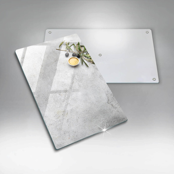 Osłona ściany przy kuchence gazowej Oliwki na betonie