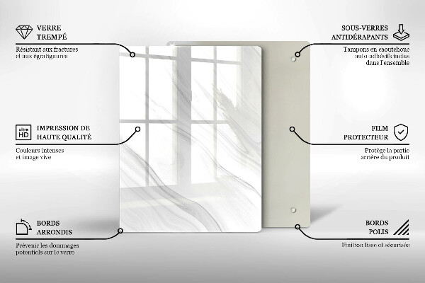 Osłona ściany przy kuchence gazowej Delikatny marmur