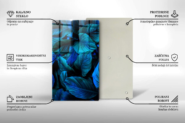 Osłona ściany przy kuchence gazowej Liście roślinność dżungli