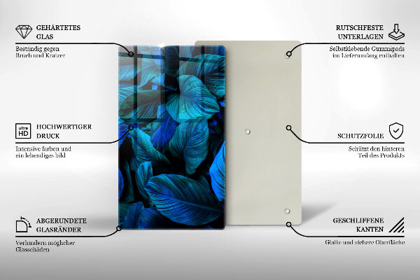 Osłona ściany przy kuchence gazowej Liście roślinność dżungli