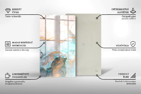 Osłona ściany przy kuchence gazowej Abstrakcja marmur