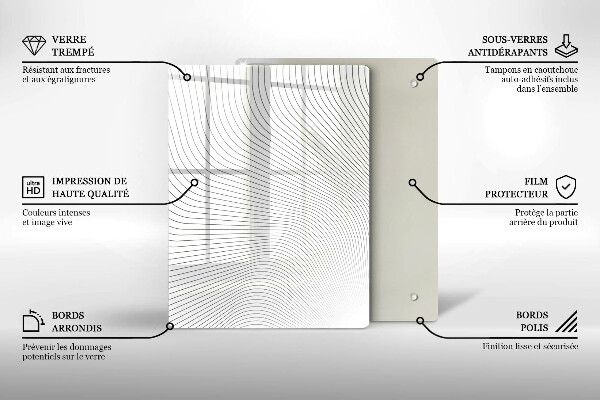 Osłona ściany przy kuchence gazowej Nowoczesny wzór linie