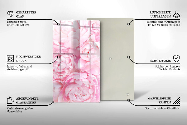 Osłona ściany przy kuchence gazowej Delikatne piwonie