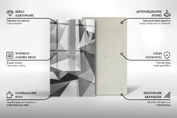 Osłona ściany przy kuchence gazowej Betonowa ostra abstrakcja