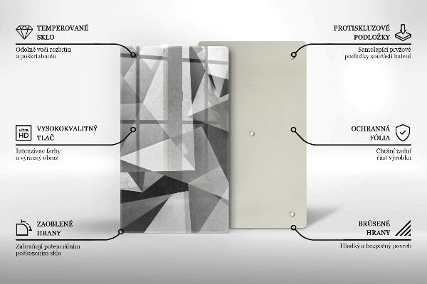 Osłona ściany przy kuchence gazowej Betonowa ostra abstrakcja