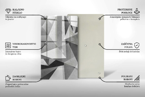 Osłona ściany przy kuchence gazowej Betonowa ostra abstrakcja