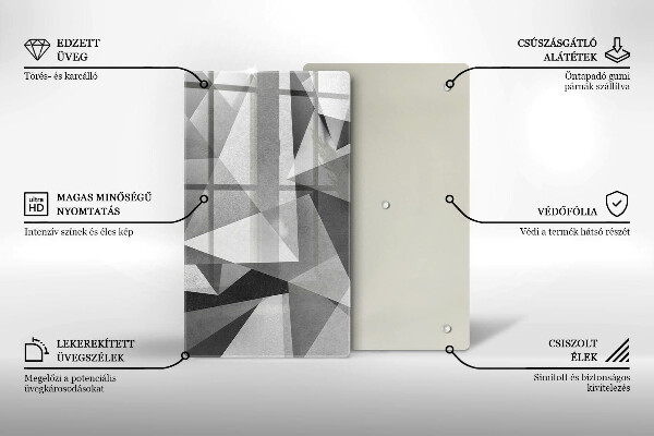 Osłona ściany przy kuchence gazowej Betonowa ostra abstrakcja