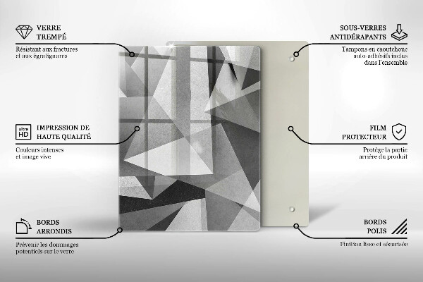 Osłona ściany przy kuchence gazowej Betonowa ostra abstrakcja