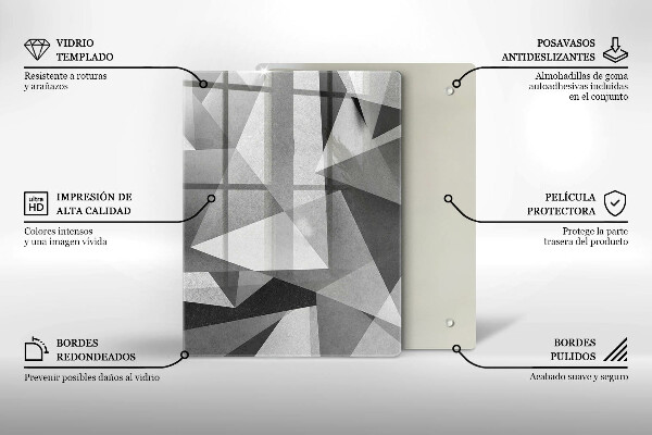Osłona ściany przy kuchence gazowej Betonowa ostra abstrakcja