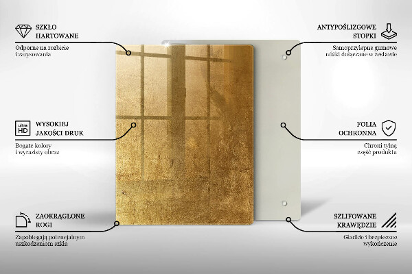 Osłona ściany przy kuchence gazowej Tło tekstura złota