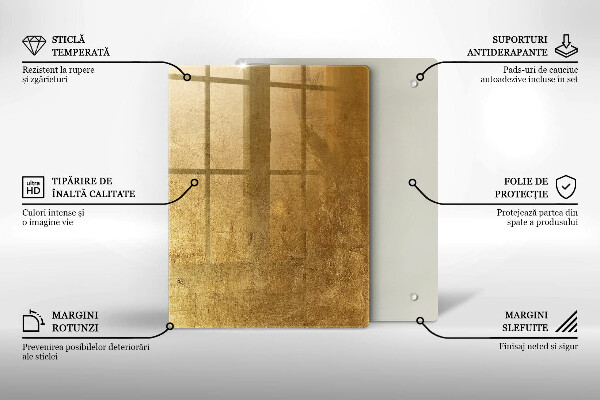 Osłona ściany przy kuchence gazowej Tło tekstura złota