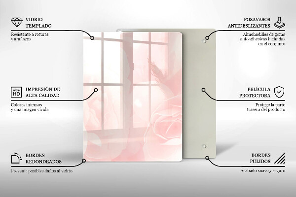 Osłona ściany przy kuchence gazowej Tło pastelowe róże