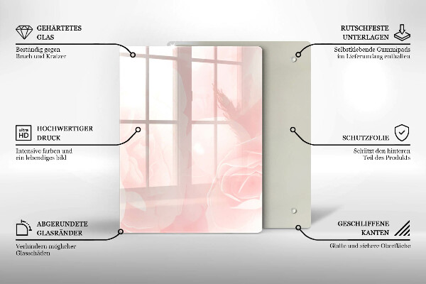 Osłona ściany przy kuchence gazowej Tło pastelowe róże