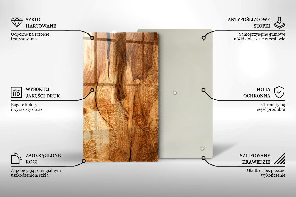 Osłona ściany przy kuchence gazowej Drewniana tekstura deski