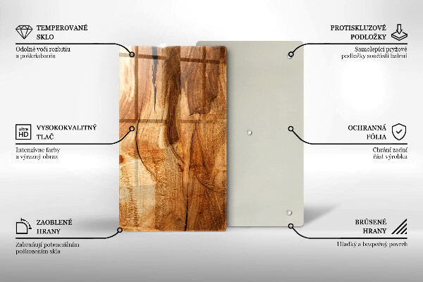 Osłona ściany przy kuchence gazowej Drewniana tekstura deski