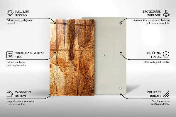 Osłona ściany przy kuchence gazowej Drewniana tekstura deski