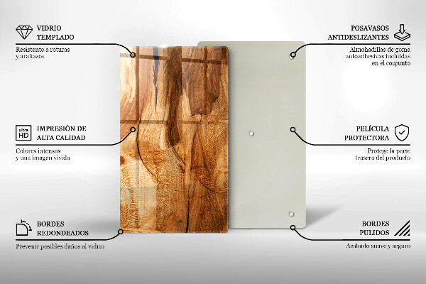 Osłona ściany przy kuchence gazowej Drewniana tekstura deski