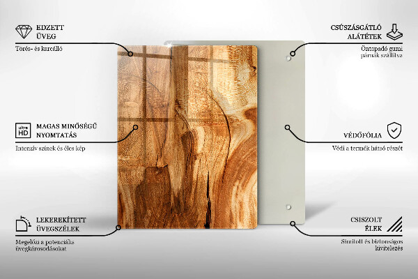Osłona ściany przy kuchence gazowej Drewniana tekstura deski