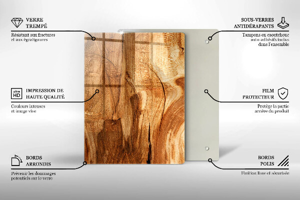 Osłona ściany przy kuchence gazowej Drewniana tekstura deski