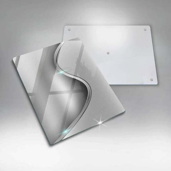 Osłona ściany przy kuchence gazowej Abstrakcja srebrny metal